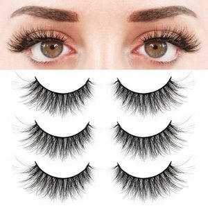 3 Pairs False Eyelashes 3D Faux Mink Lashes